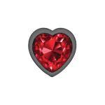 Deep Red Heart Gem Gunmetal Metal Plug - Lg Anal Play Viben
