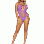 Hexi Net Keyhole Bodysuit - One Size - Lavender Teddies & Bodysuits Leg Avenue