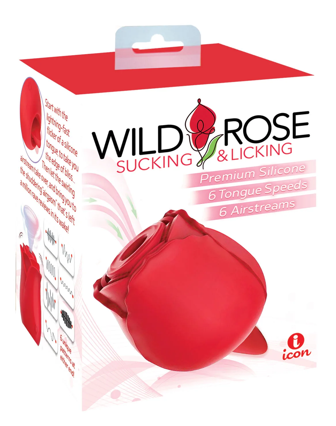 Wild Rose Sucking and Licking - Red Vibrators Icon Brands