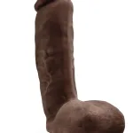 Dr. Skin Glide - 8.5 Inch Self Lubricating Dildo Lubricating Dildo With Balls - Chocolate Dildos Blush