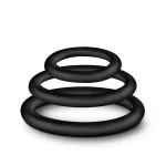 Performance - Vs4 Pure Premium Silicone Cockring Set - Black Cockrings Blush