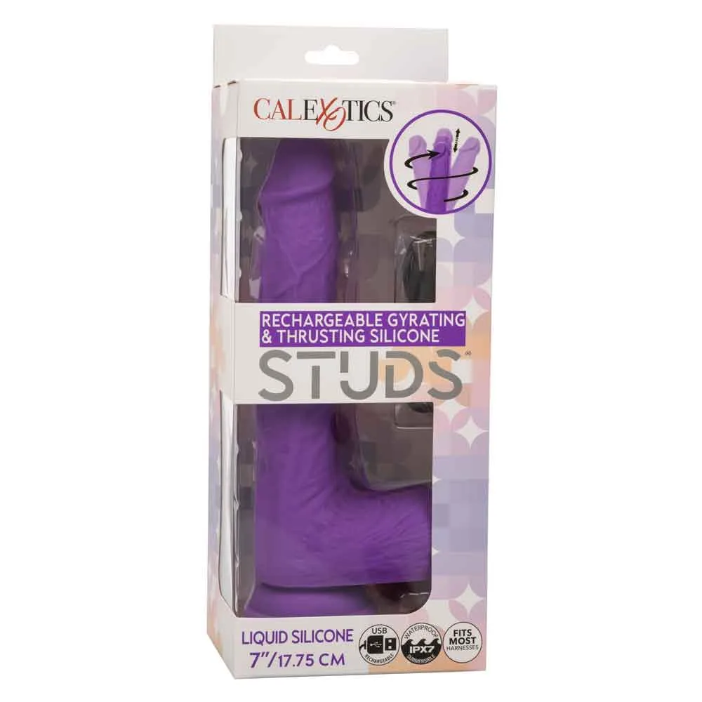 Rechargeable Gyrating and Thrusting Silicone Studs - Purple Festival & Rave CalExotics