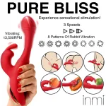Rabbit Flick Flicking Silicone Rabbit Vibrator - Red Vibrators XR Brands