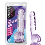Naturally Yours - 8 Inch Crystalline Dildo - Amethyst Dildos Blush