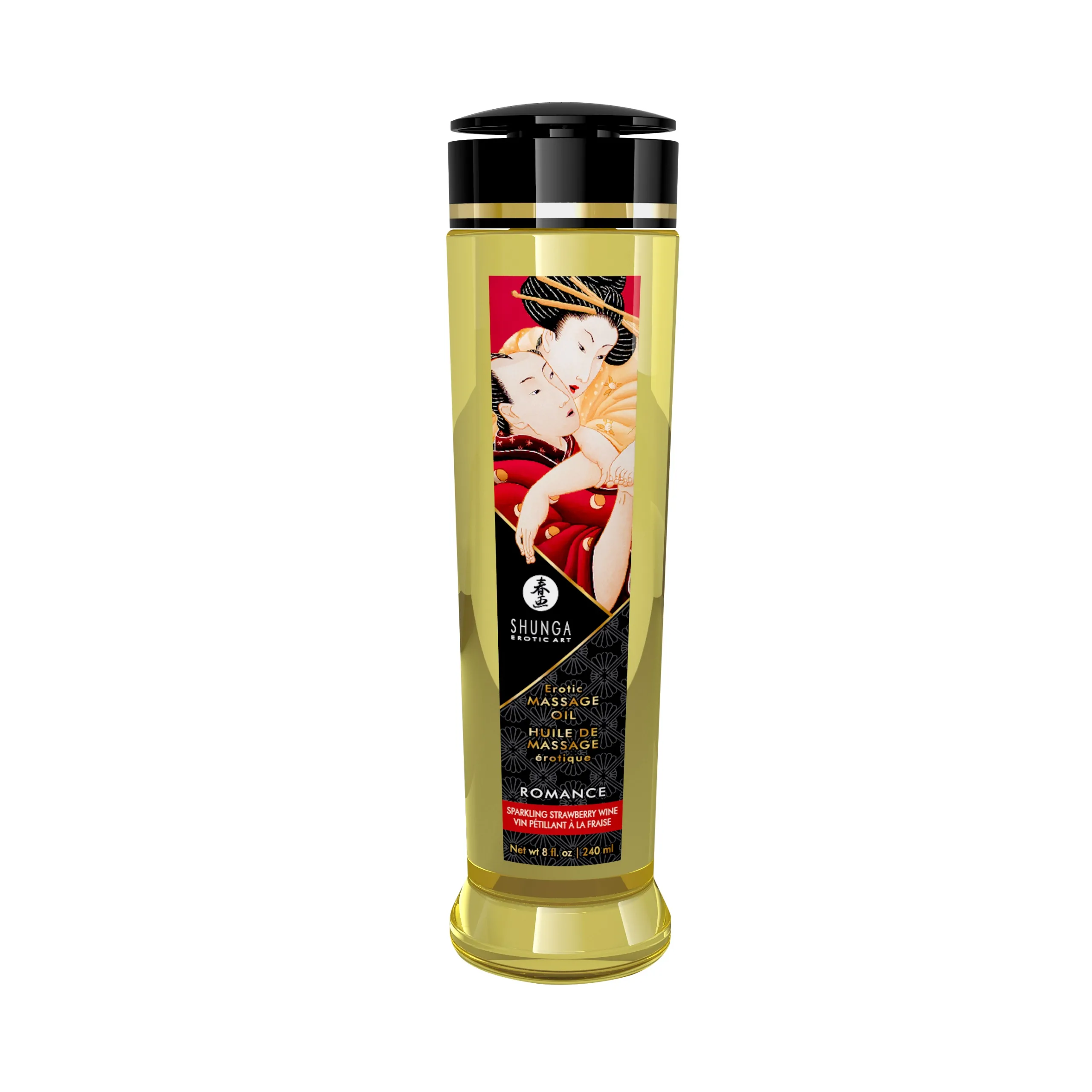 Massage Oils - Romance - 8 Fl. Oz. Sparkling Strawberry Wine Lubes & Essentials Shunga