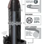 Fantasy X-Tensions Vibrating Real Feel 2-Inch Extension - Black Penis Extension & Sleeves | Vibrating Pipedream