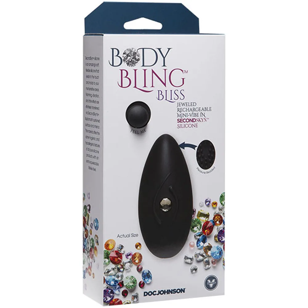 Body Bling - Clit Caress Mini-Vibe in Second Skin Silicone - Silver Vibrators Doc Johnson