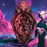 Xeno Pussy Vulva Silicone Grinder - Red/black Vibrators XR Brands