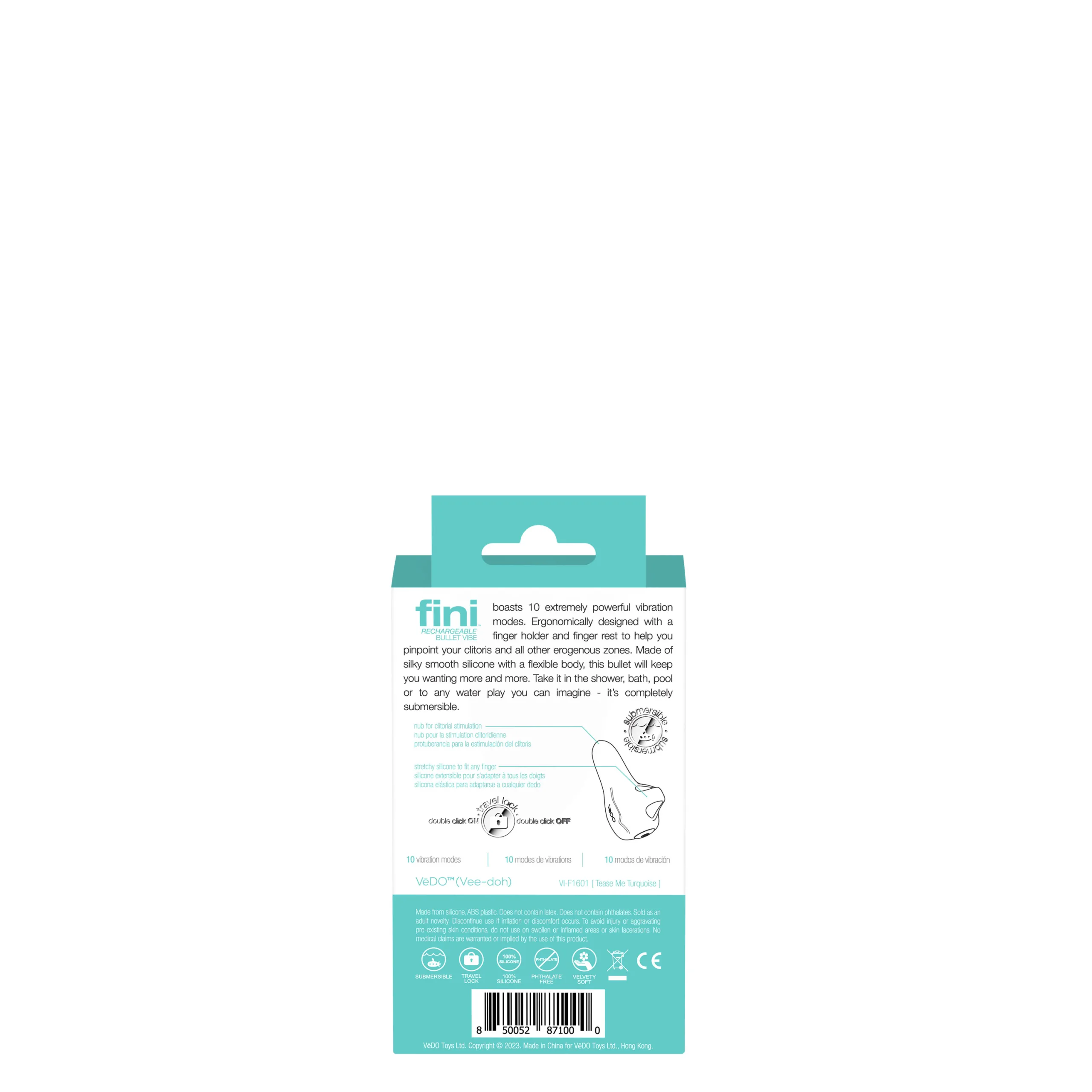 Fini Rechargeable Bullet Vibe - Turquoise Vibrators VeDO