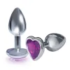 The 9's the Silver Starter Heart Bejeweled Stainless Steel Plug - Violet Anal Play Icon Brands