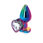Rear Assets - Multicolor Heart - Medium - Clear Anal Play nsnovelties