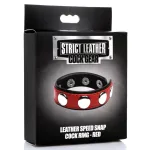 Cock Gear Leather Speed Snap Cock Ring - Red Cockrings | Adjustable XR Brands