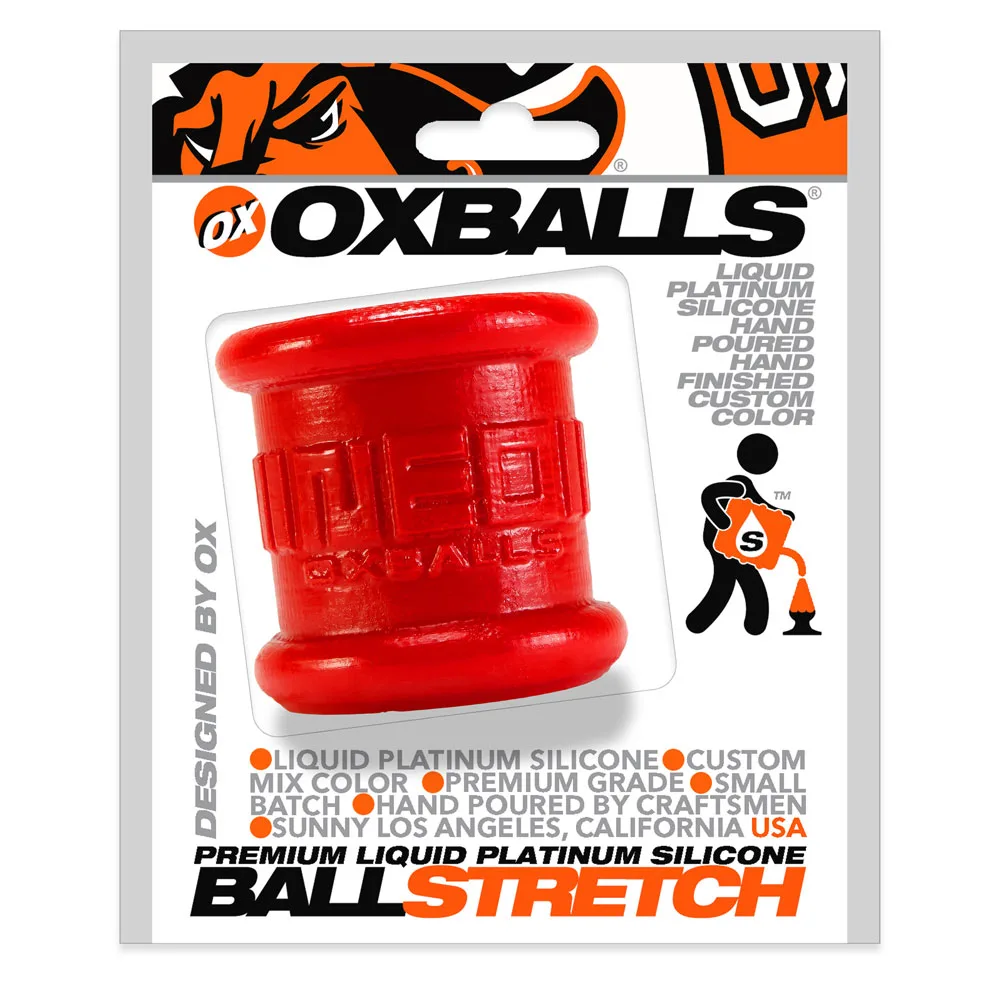 Neo 2 Inch Tall Ball Stretcher Squishy Silicone - Red BDSM & Kink Oxballs