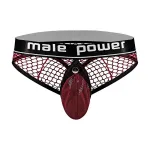 Cock Pit Net Cock Ring Thong - S/ M - Burgundy Panties & Thongs Male Power