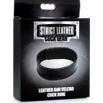 Leather and Velcro Cock Ring - Black Cockrings | Adjustable XR Brands