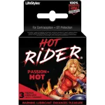 Hot Rider - 3 Pack - Lubricated Latex Condoms Lubes & Essentials Paradise Marketing