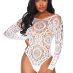 Thong Back Teddy - White - M/l Teddies & Bodysuits Leg Avenue