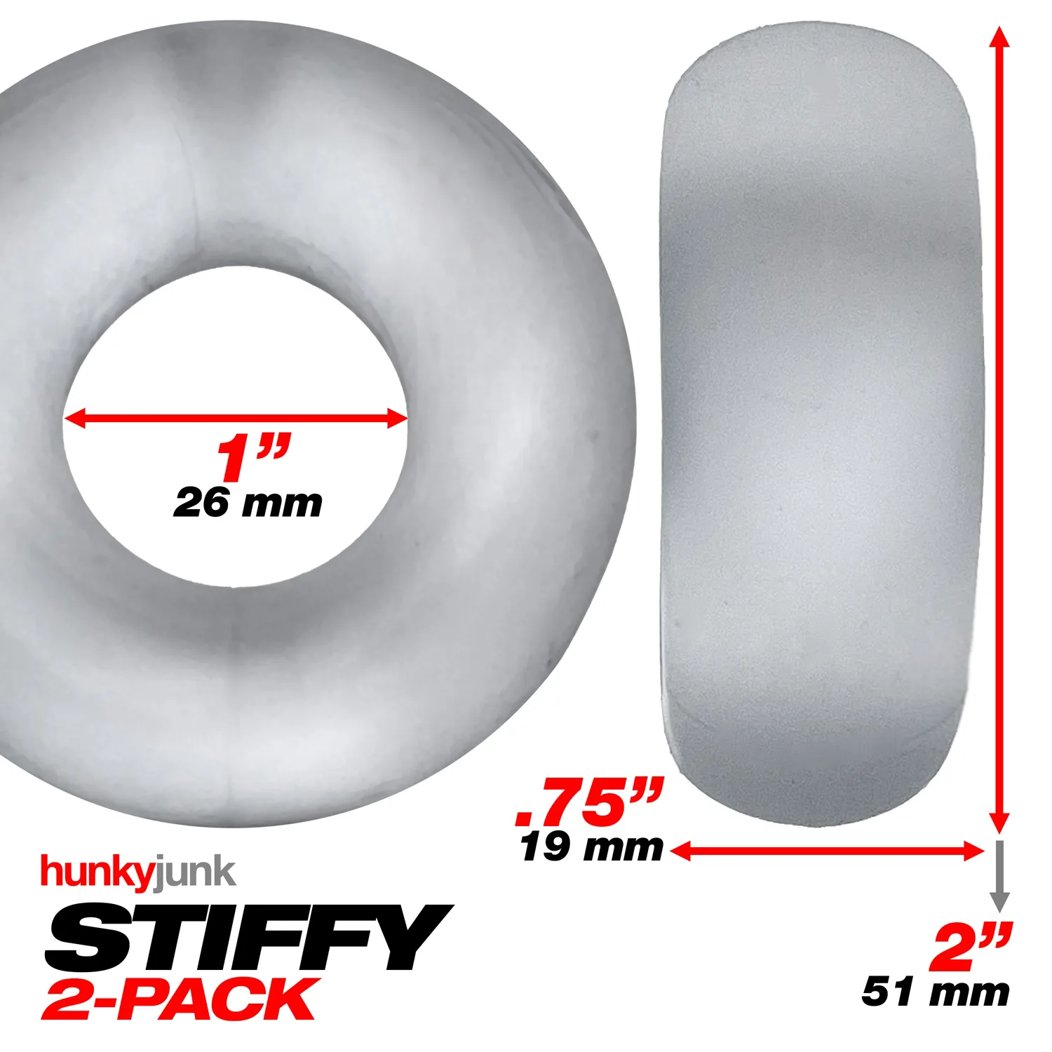 Stiffy 2-Pack Bulge-Rings - Clear Ice Enhancers Oxballs