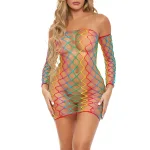 Taste the Rainbow Dress and Sleeves - Rainbow Lingerie Pink Lipstick
