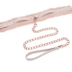 Peaches N Creame Fur Collar and Leash - Pink BDSM & Kink Sportsheets