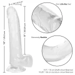 Size Queen 8 inch/20.25 Cm - Clear Dildos CalExotics