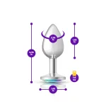 Clear Iridescent Round Gem Silver Metal Plug - Sm Anal Play Viben