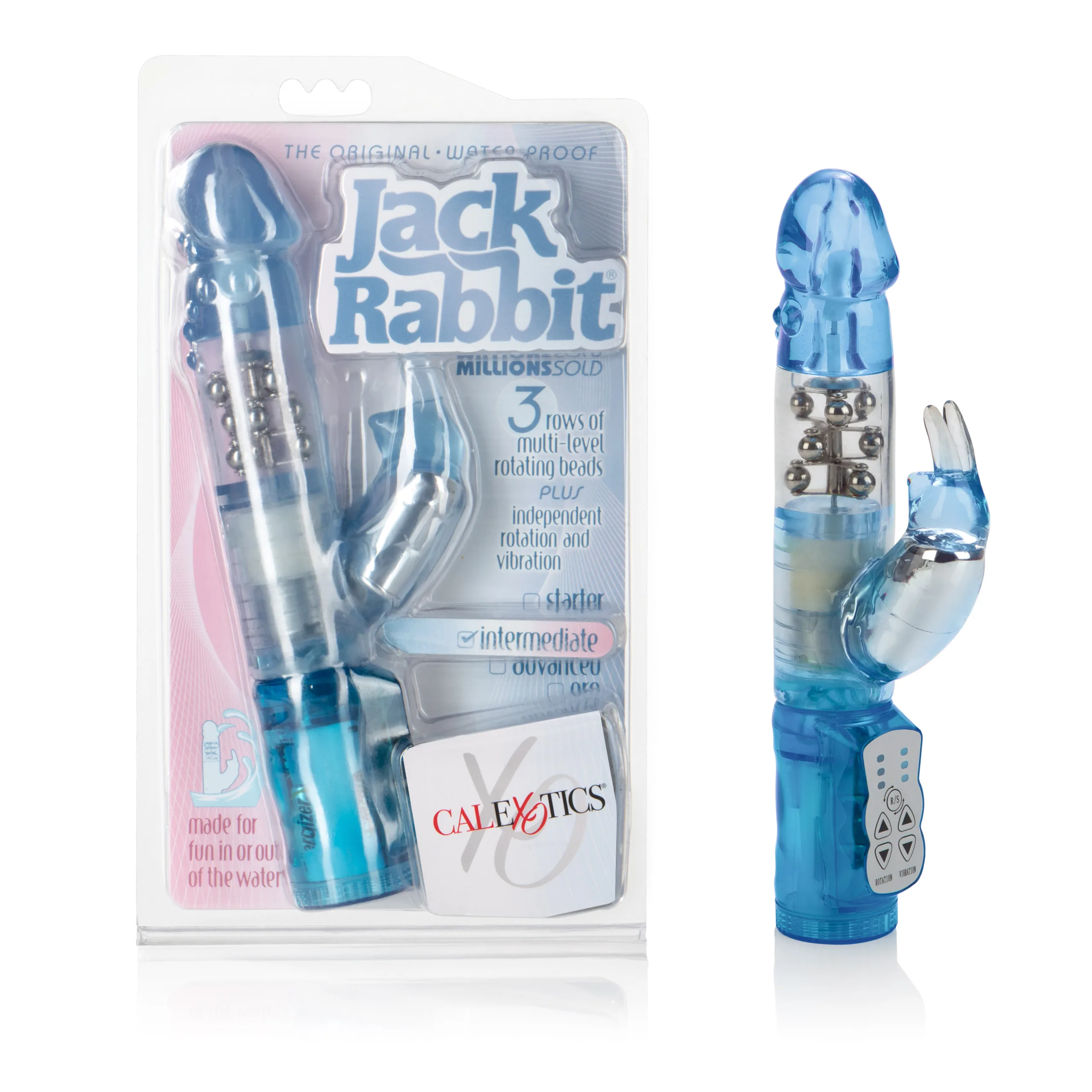 Waterproof Jack Rabbit Floating Beads - Blue Vibrators CalExotics