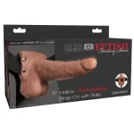 Fetish Fantasy Series 6 Inch Hollow Rechargeable Strap-on With Balls - Tan Lubes & Essentials Pipedream