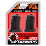 Ribnibs Curved Springy-Ribbed Nipsuckers - Black BDSM & Kink Oxballs