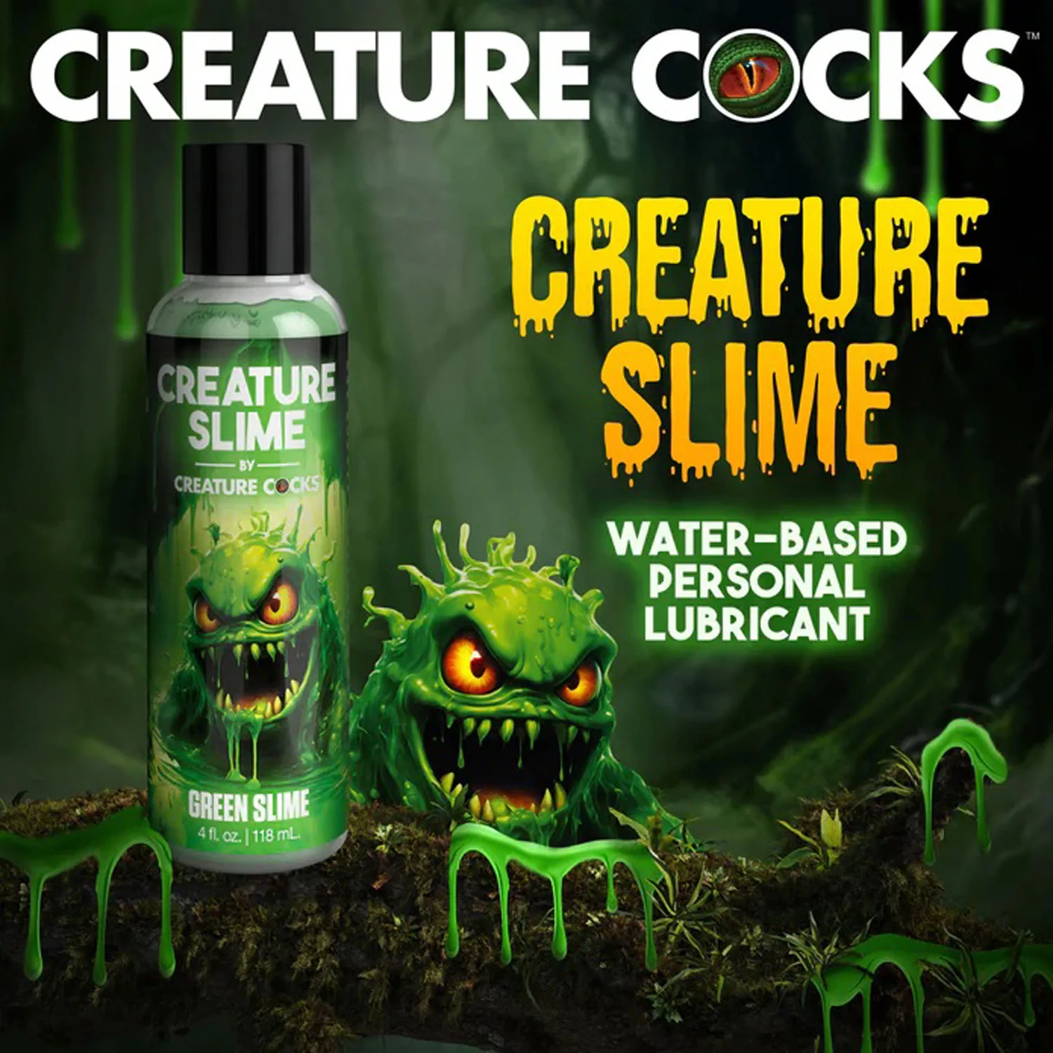 4oz Creature Slime Green Slime Water-Based - Lubricant Lubes & Essentials XR Brands