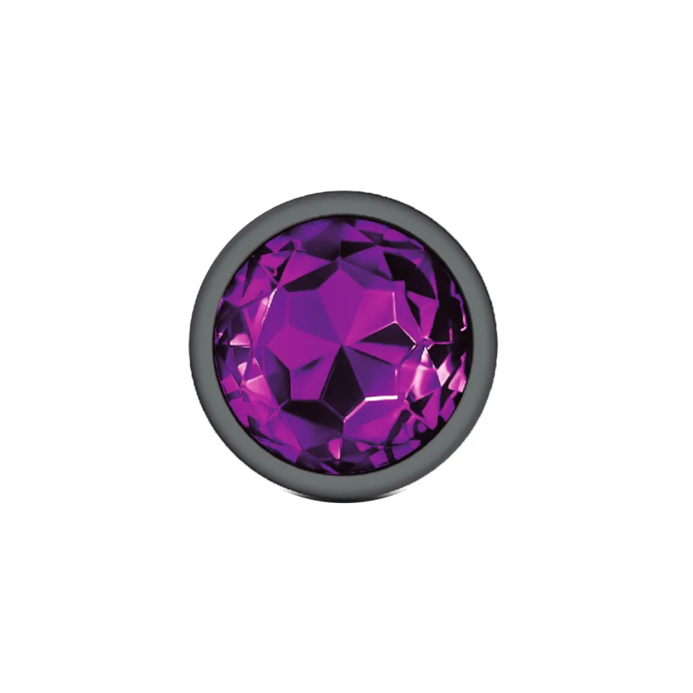Purple Round Gem Gunmetal Metal Plug - Lg Anal Play Viben
