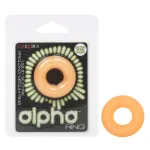 Alpha Glow-in-the-Dark Liquid Silicone Prolong Medium Ring - Orange Enhancers CalExotics