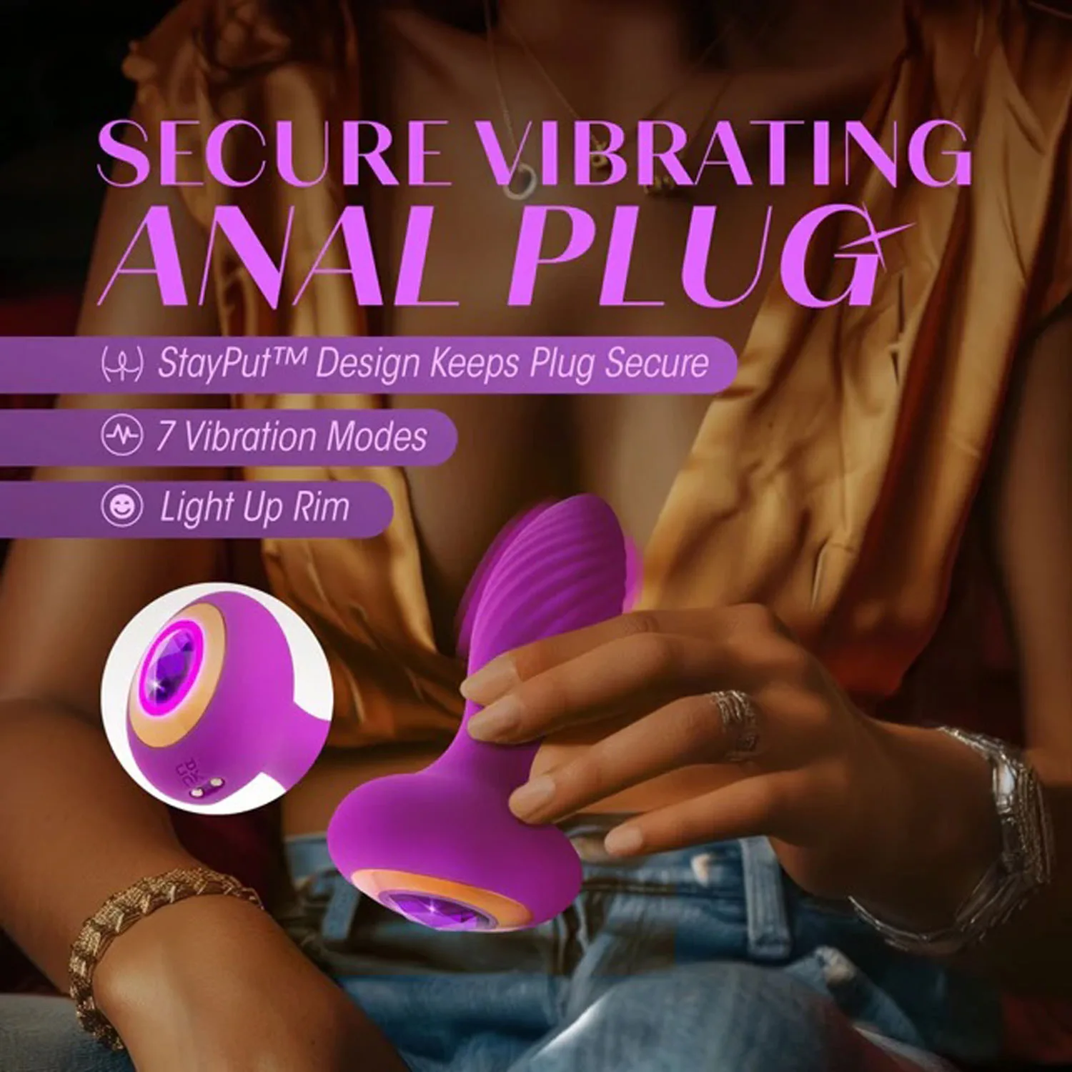 Oh My Gem - Charm Plug - Amethyst - Purple Vibrators Blush