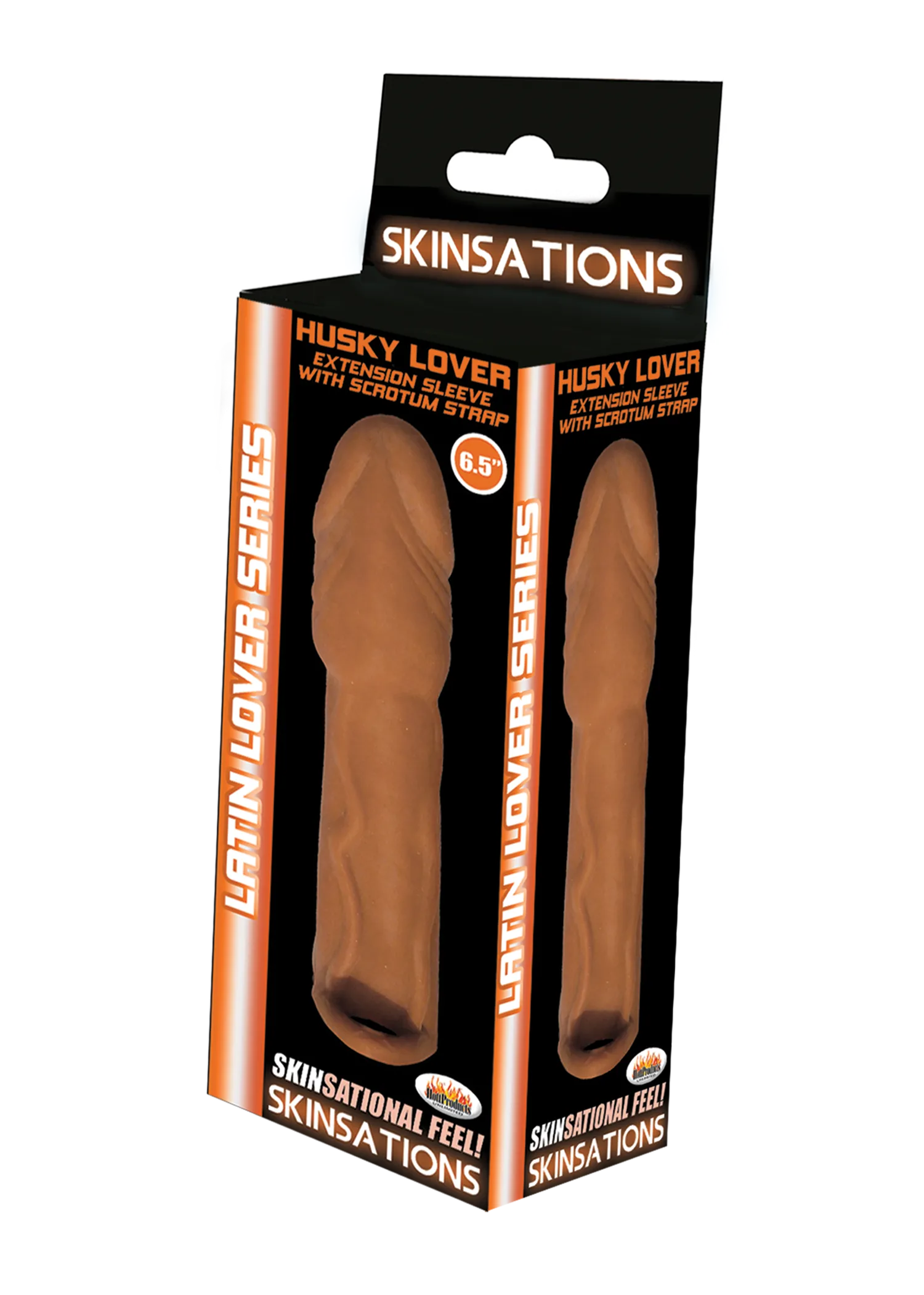 Skinsations Latin Lover Series Husky Lover 6.5 Inch - Brown Penis Extension & Sleeves | Non-Vibrating Hott Products