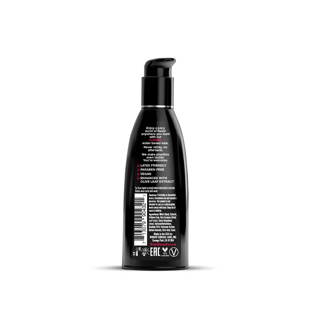 Aqua Cherry Flavored Water Based Intimate Lubricant - 2 Fl. Oz. Lubes & Essentials Wicked Sensual Care
