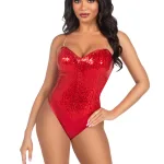Sequin Bodysuit - Small - Red Costumes Leg Avenue