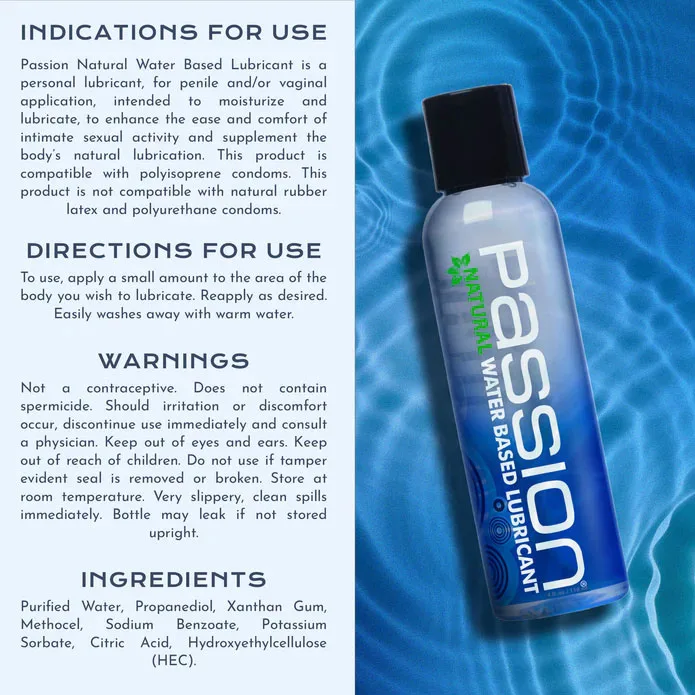 Passion Natural Water Based Lubricant 4 Oz Lubes & Essentials XR Brands