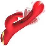 Rabbit Flick Flicking Silicone Rabbit Vibrator - Red Vibrators XR Brands