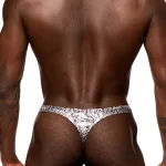 Snaked - Criss Cross Thong - Large/x-Large - Silver/black Panties & Thongs Male Power