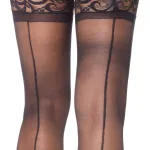 Stay Up Sheerthigh Highs - Black - One Size Hosiery & Garters Leg Avenue
