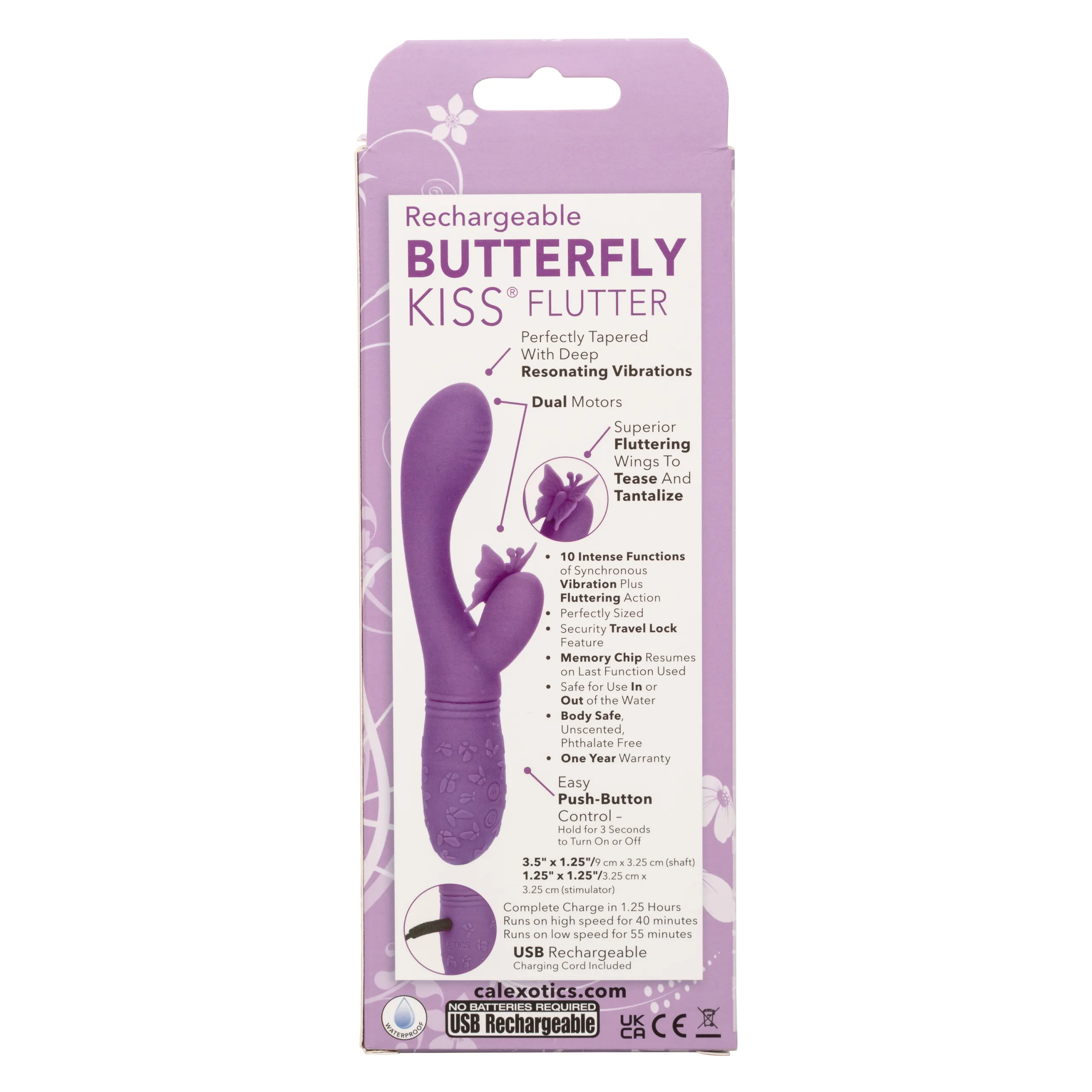 Rechargeable Butterfly Kiss Flutter - Purple Festival & Rave CalExotics