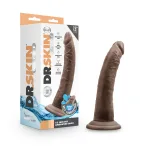 Dr. Skin Glide 7.5 Inch Self Lubricating Dildo - Chocolate - Dildos Blush