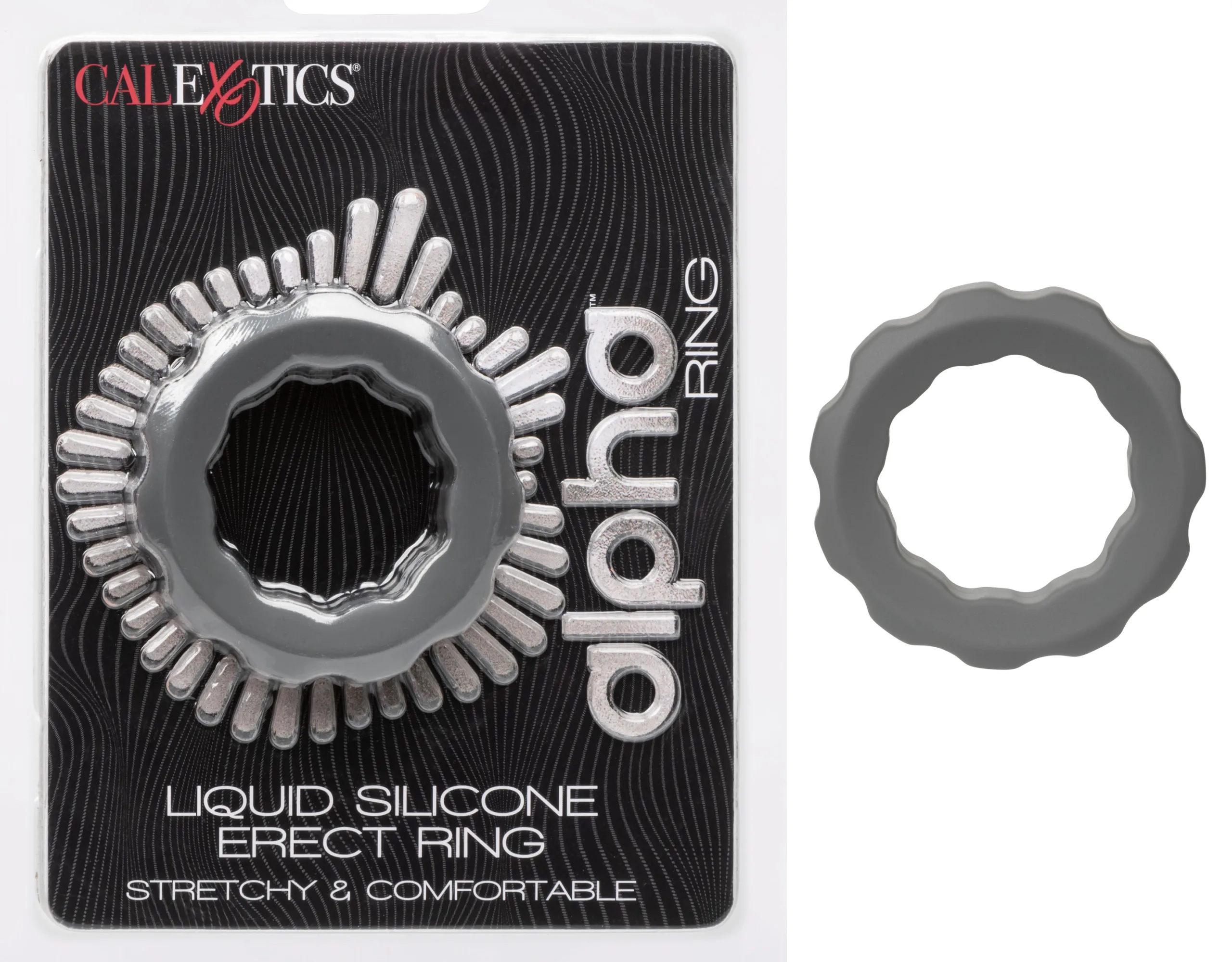 Alpha Liquid Silicone Erect Ring - Gray Enhancers CalExotics