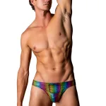 Pack and Play Thong with Front Condom Pouch - L/xl - Rainbow Panties & Thongs Male Power