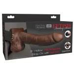 Fetish Fantasy Series 8 Inch Hollow Rechargeable Strap-on With Remote - Brown Dildos Pipedream