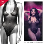 Radiance Deep v Body Suit - Queen - Black Teddies & Bodysuits CalExotics