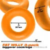 Fat Willy 3-Pack Jumbo Cockring - Orange BDSM & Kink Oxballs