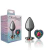 Rainbow Heart Gem Gunmetal Metal Plug - Md Anal Play Viben