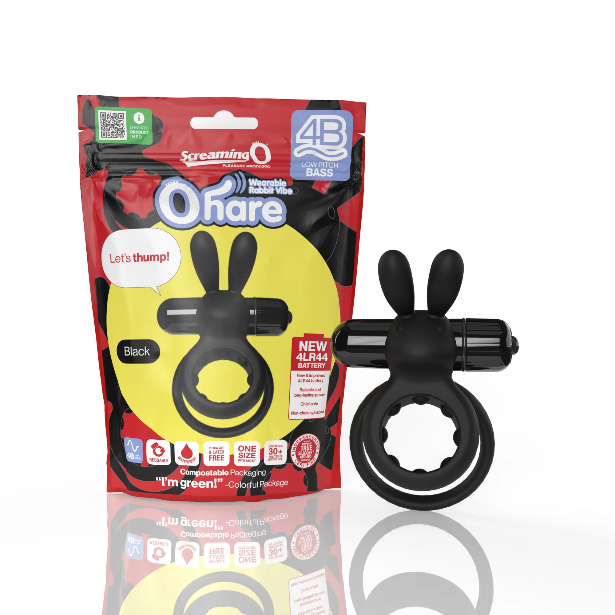 Screaming O 4b - Ohare Wearable Rabbit Vibe - Black Vibrators Screaming O