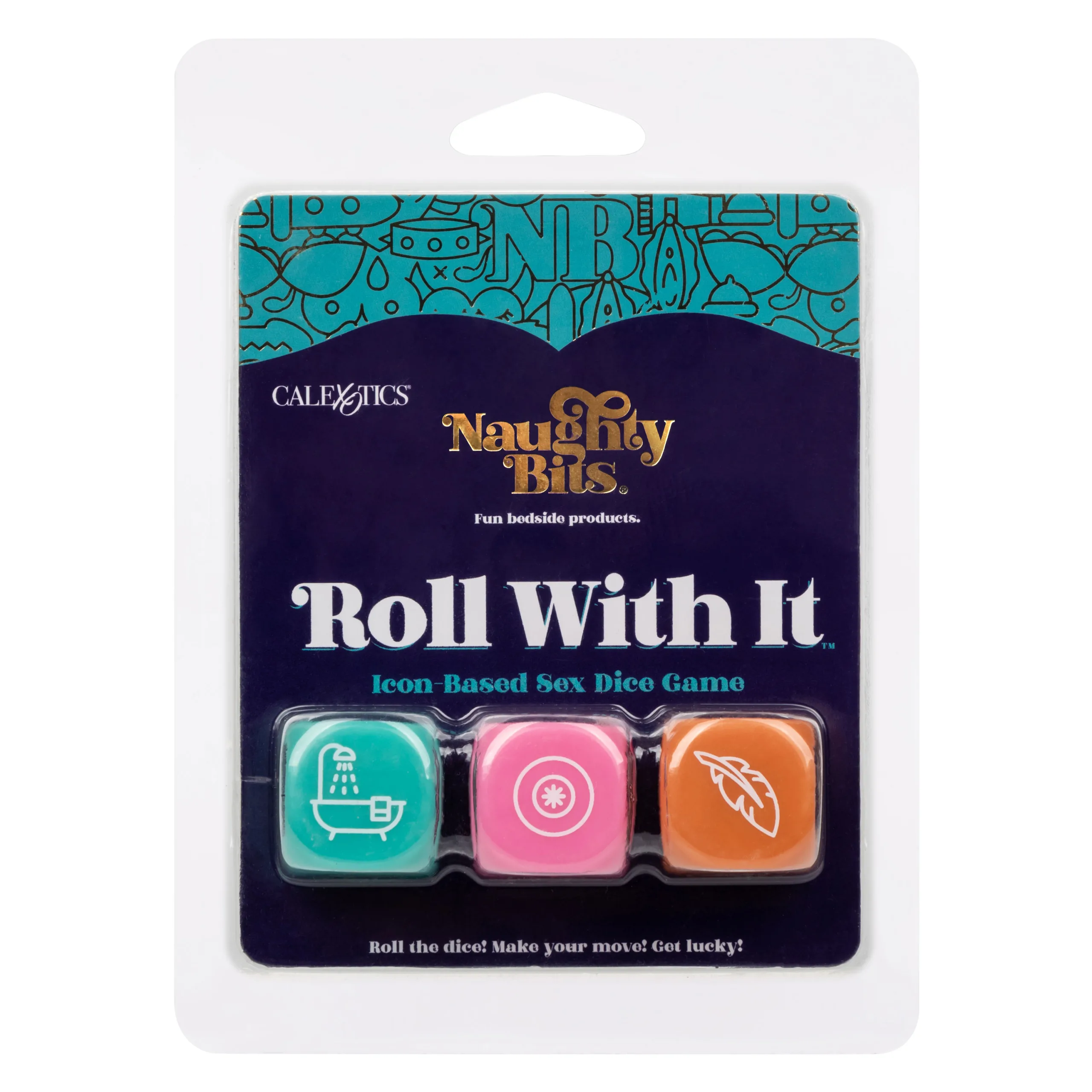 Naughty Bits Roll With It Icon - Based Sex Dice Game Couples & C-Rings CalExotics